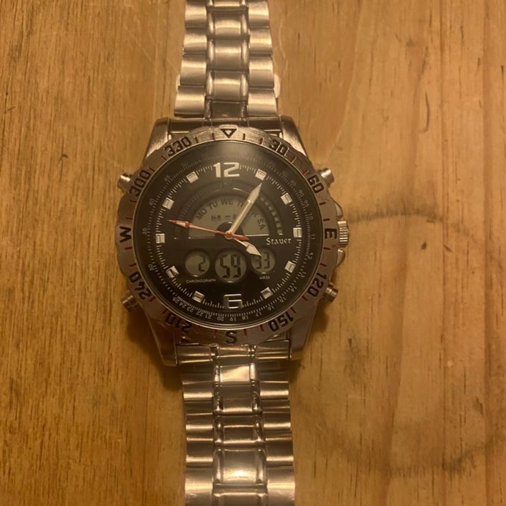 Stauer Men's Hybrid Watch Stainless Steel Model 19093